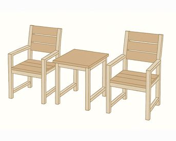 Изображение для товара Комплект из 3 стульев и 1 стола